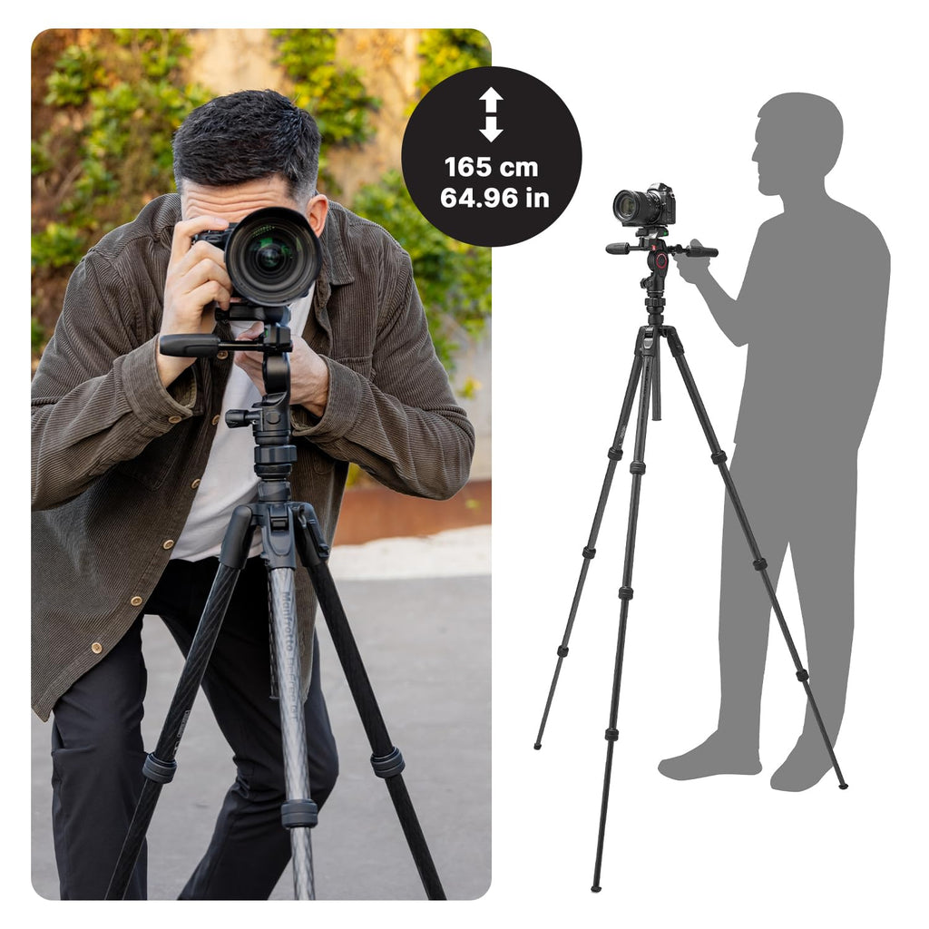 Carbon Fibre Travel Tripod Kit with 3-Way Fluid Head F125205