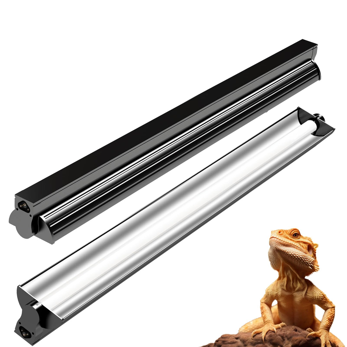 24W T5 UVB Reptile Light Fixture 22" with 2 Pack 24W UVB Bulbs S691