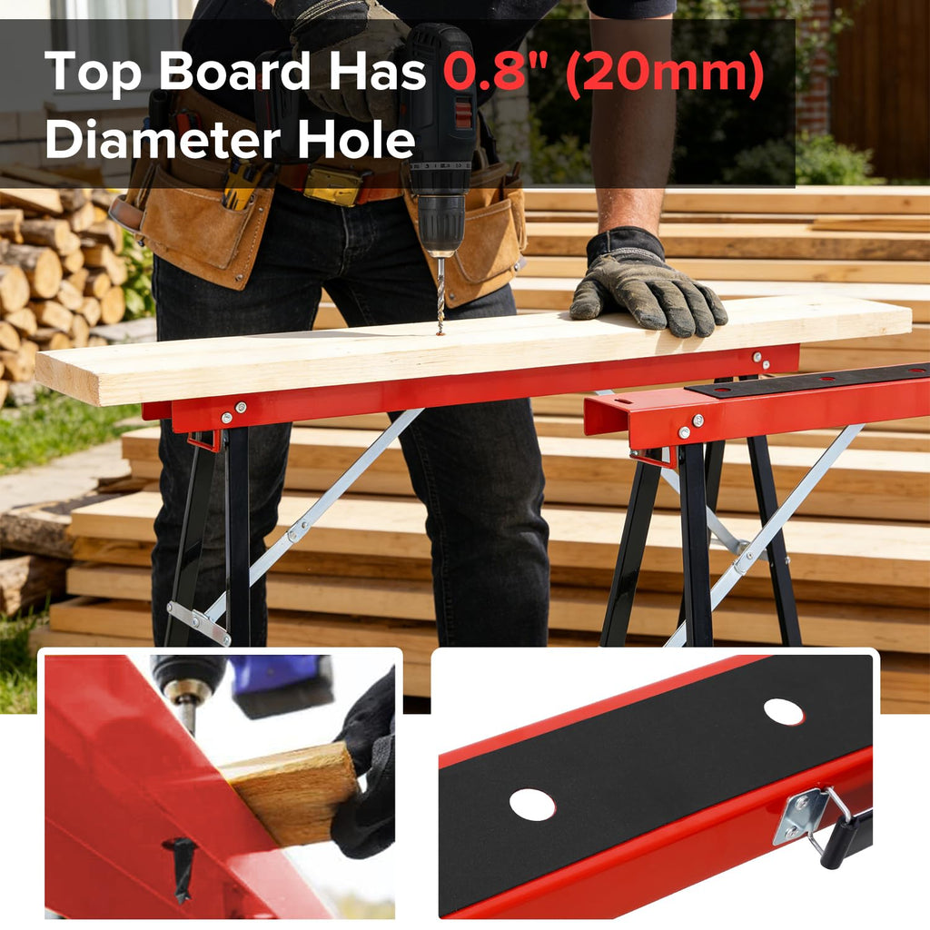 Heavy Duty 2-Pack Folding Sawhorse D796