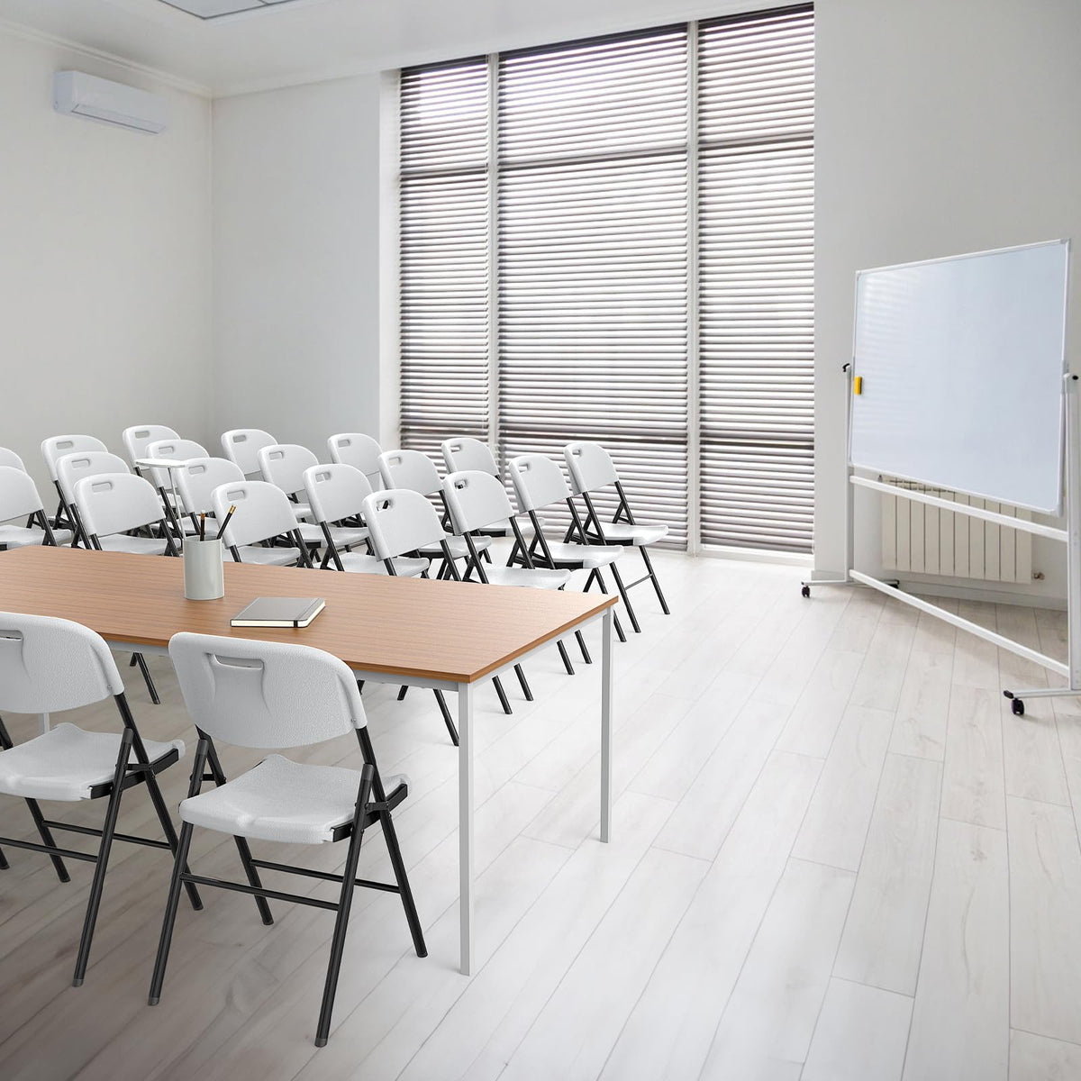 White 10 Pack HDPE Folding Chairs with Steel Frame P762
