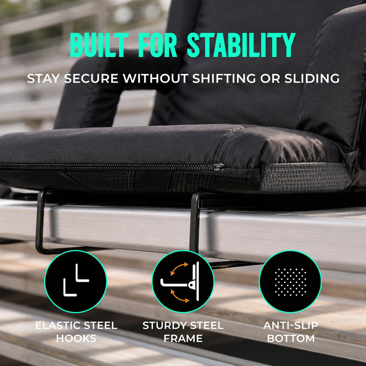 Stadium Seat with Back Support and Armrests 2-Pack G823