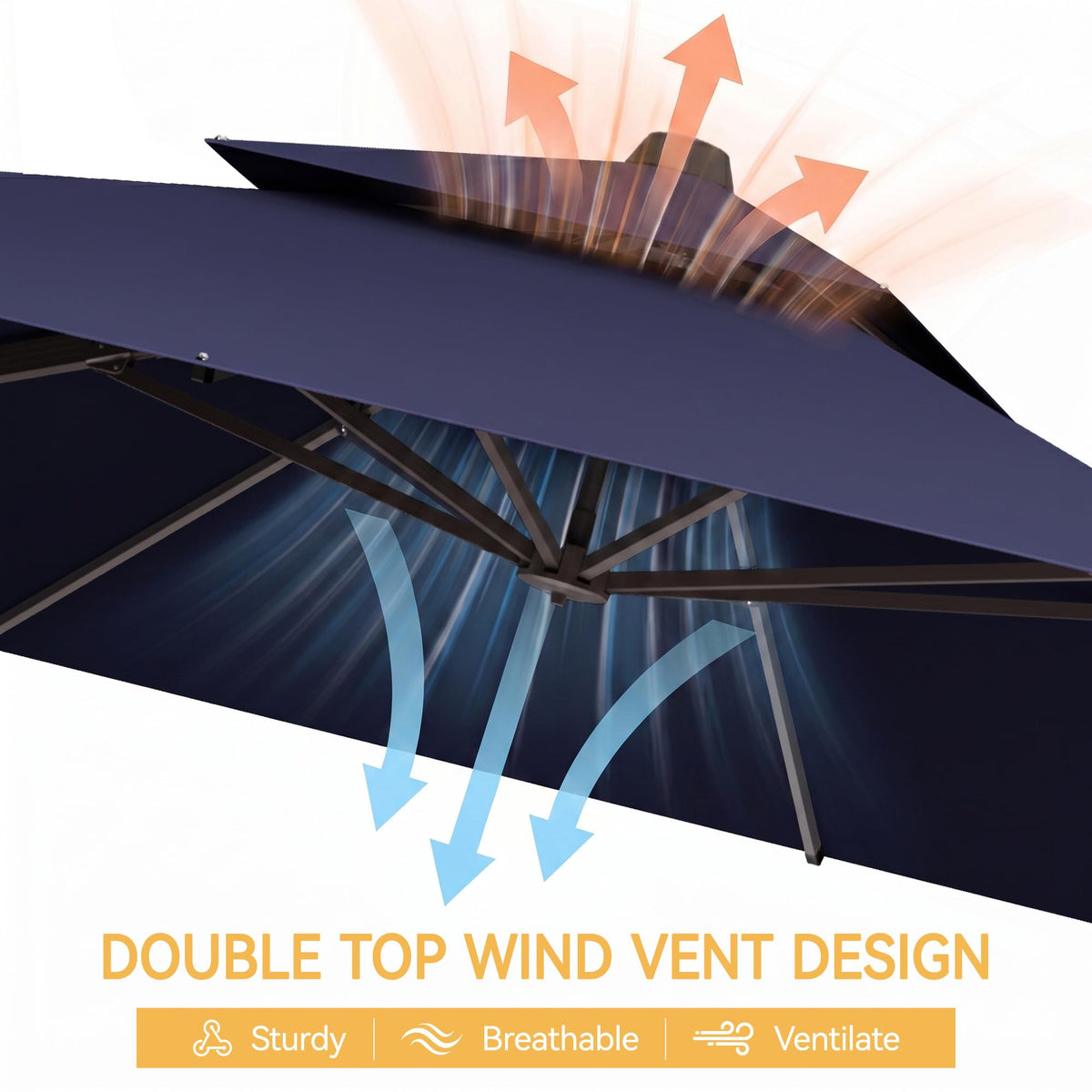 10x13 FT Cantilever Patio Umbrella with Base F44577