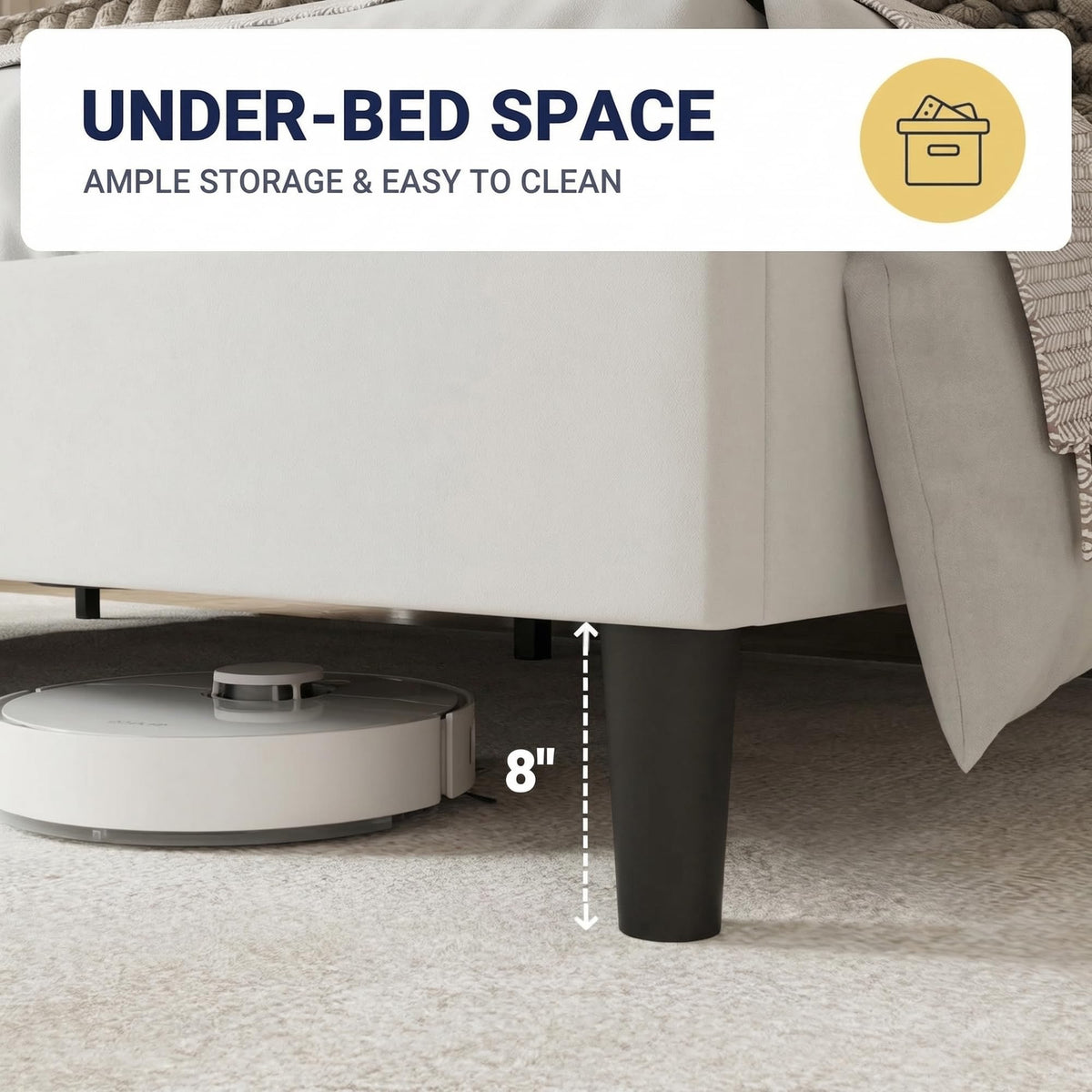 Queen Size White Velvet Bed Frame N221