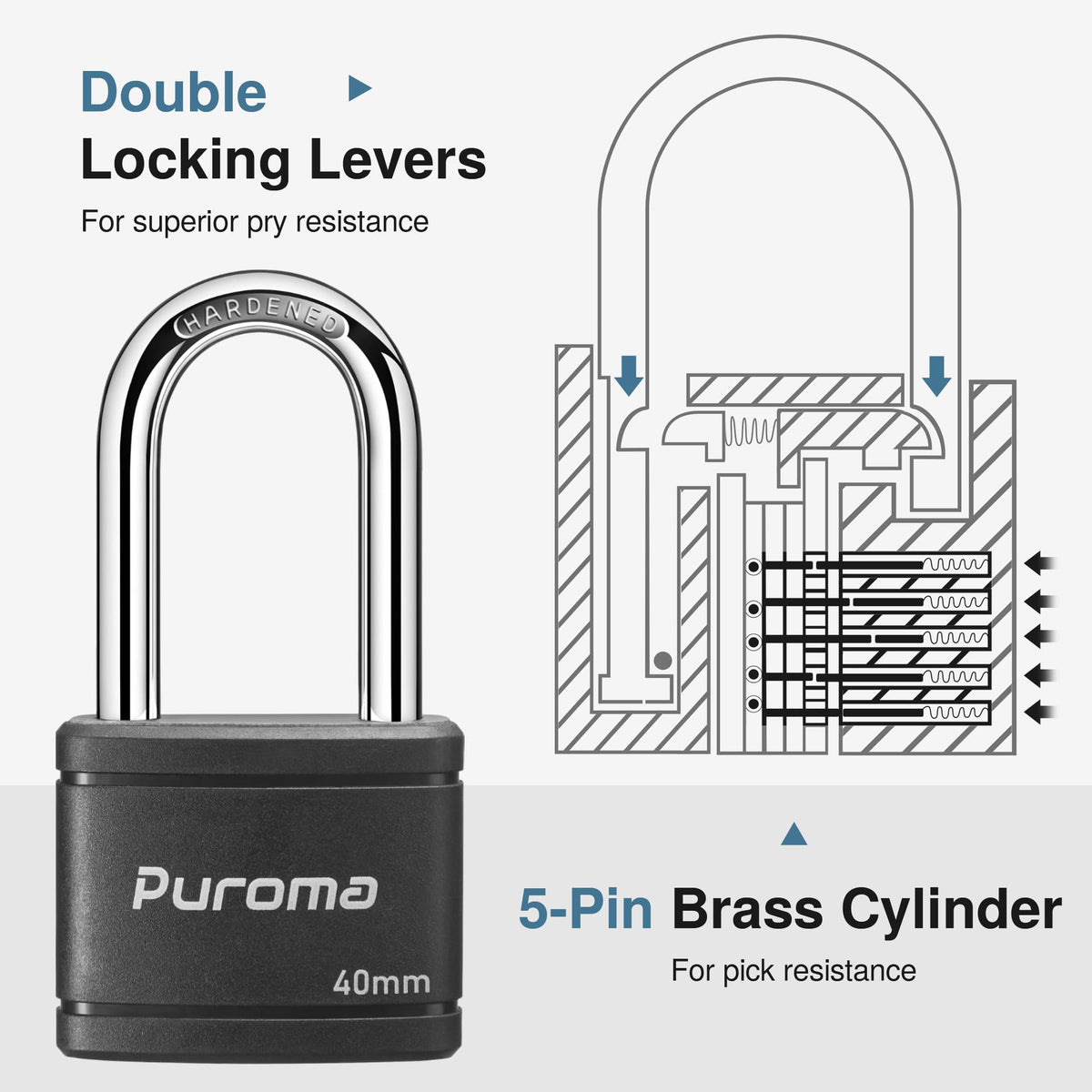4 Keyed Padlock 6 Keys Alike 40mm A58843