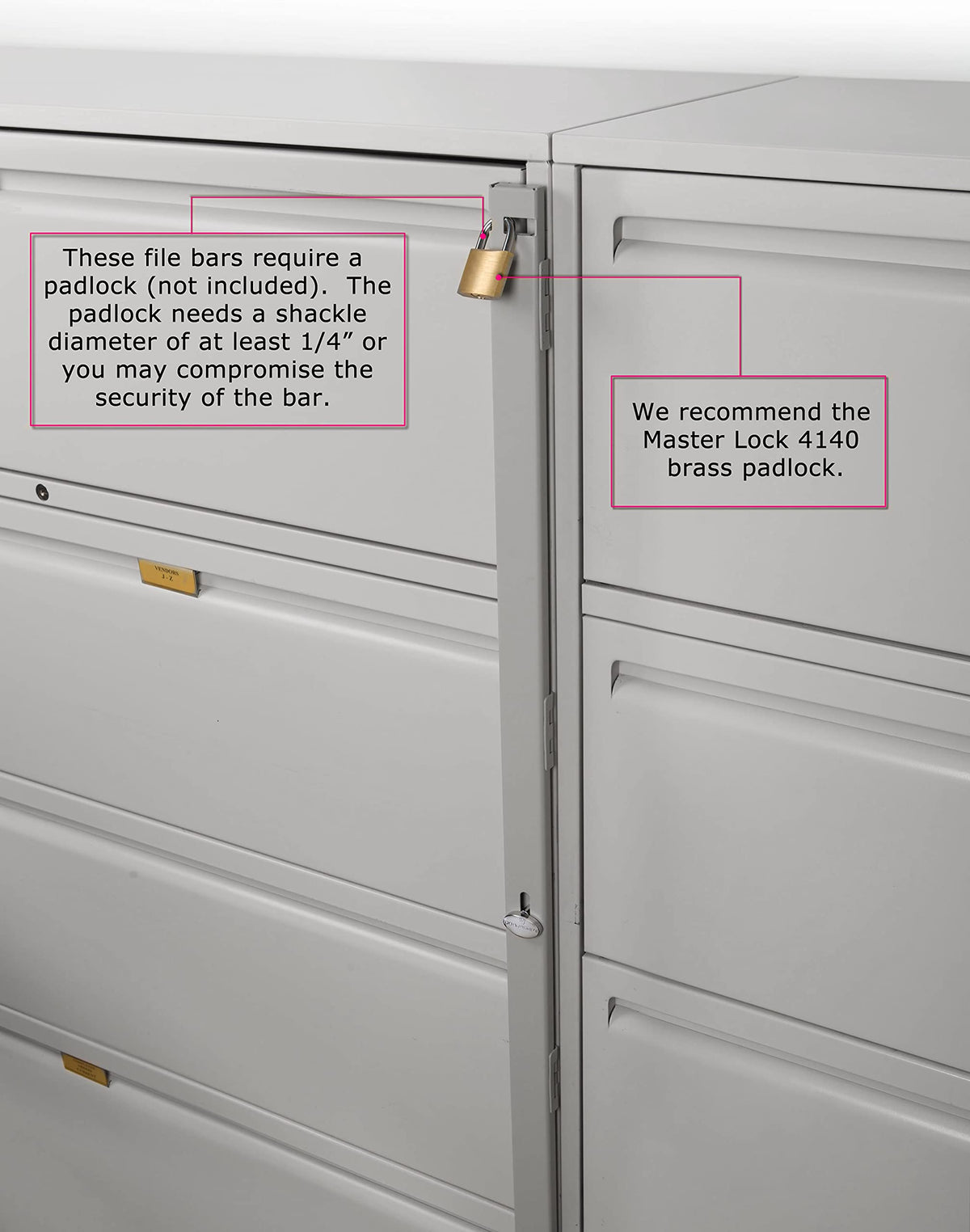 Locking Bar 4 Drawer File Cabinet T139