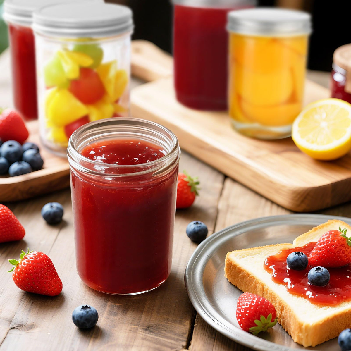 2 Pack 16oz Wide Mouth Airtight Glass Mason Jars O656
