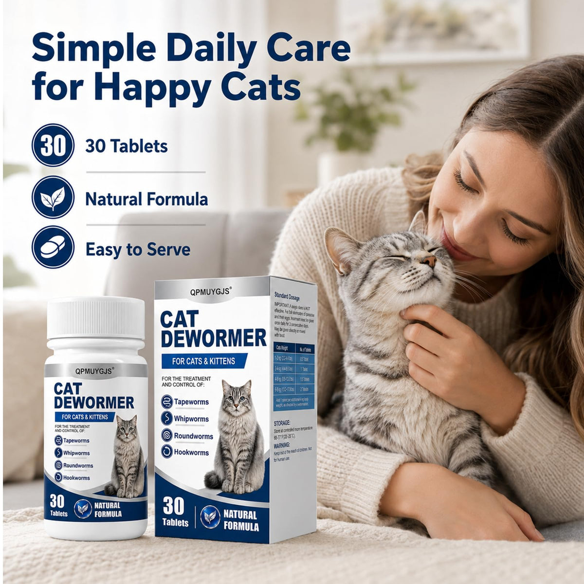 Dewormer for Cats & Kittens 30 Tablets R654