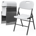 White 10 Pack HDPE Folding Chairs with Steel Frame P762