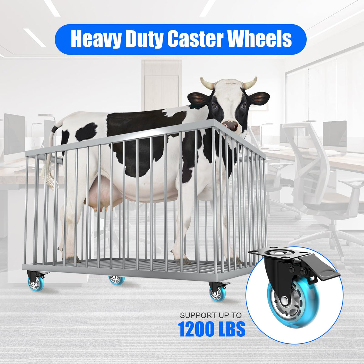 3 Inch Plate Casters Set of 4 Double Brake Heavy Duty A22118