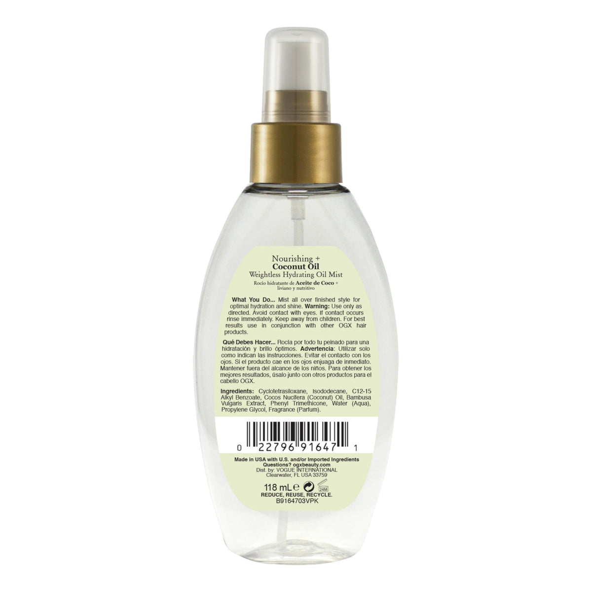 Coconut Oil Hydrating Hair Mist Y117727