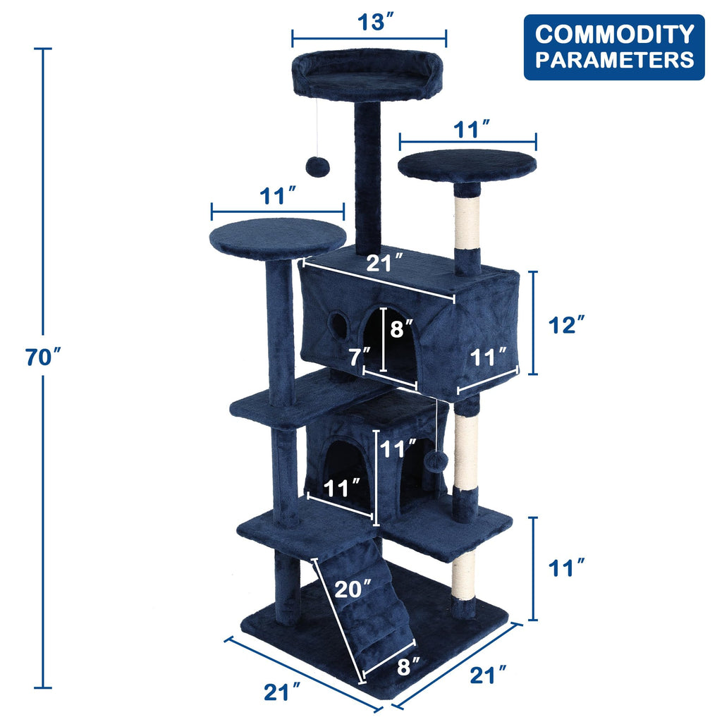 Tall Indoor Cat Condo Tower with Scratching Post W91289