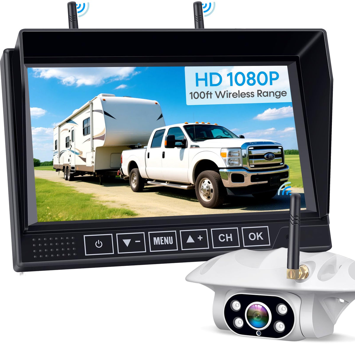 Wireless RV Backup Camera 1080P HD with 7″ DVR Monitor L518