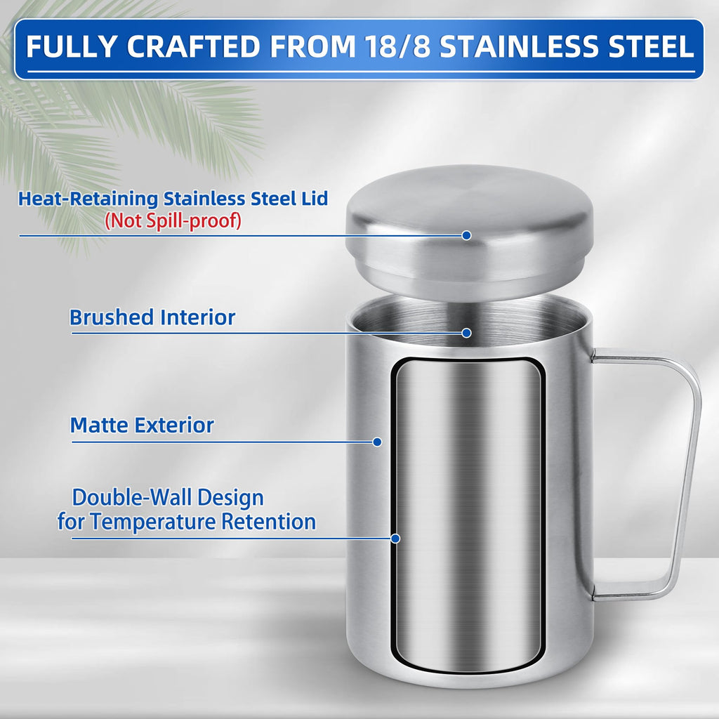 17 oz Stainless Steel Camping Mugs with Lids, Set of 2 E40722