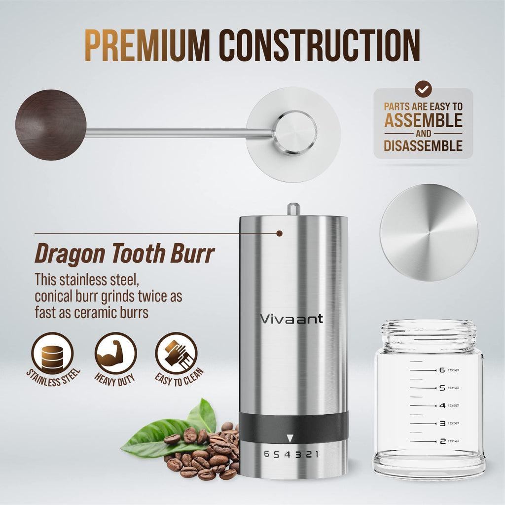 Manual Coffee Grinder Stainless Steel Conical Burr Mill P92314