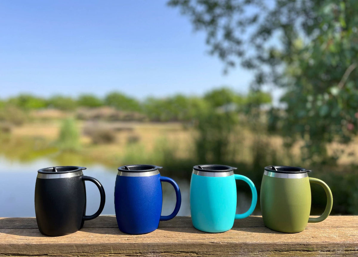 Stainless Steel Insulated Coffee Mugs Set of 2 14oz P5792