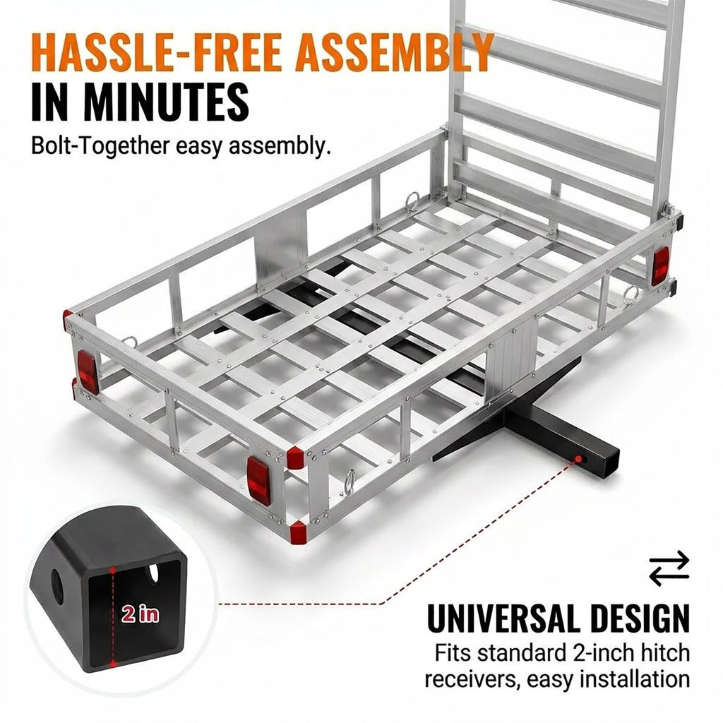 700 lbs Hitch Cargo Carrier with Folding Ramp Q745