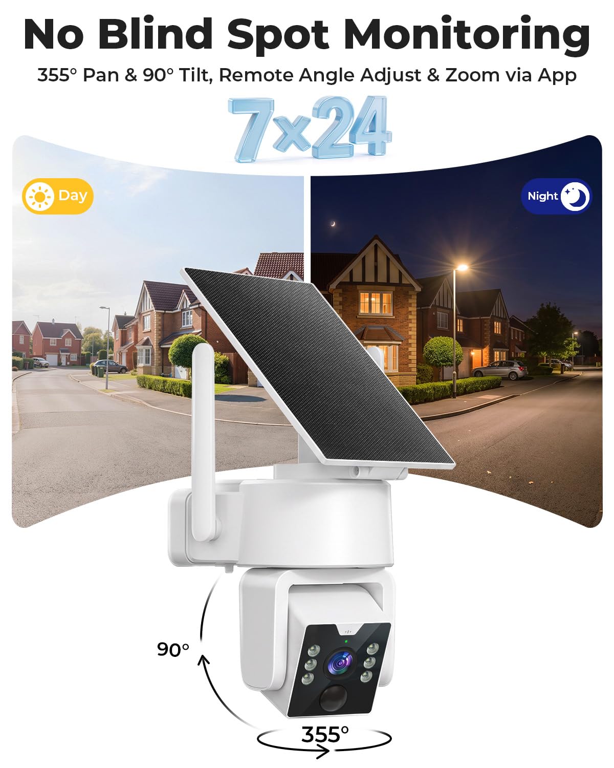4MP Solar Powered 360° PTZ Outdoor Security Camera R465