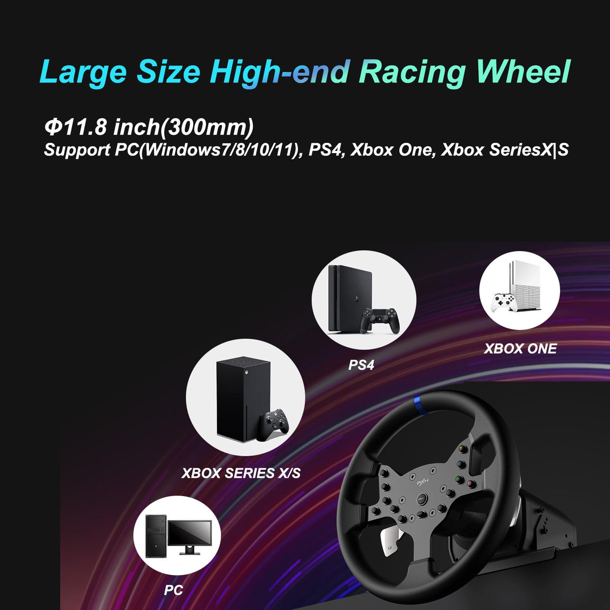 Force Feedback PC Racing Wheel J98857