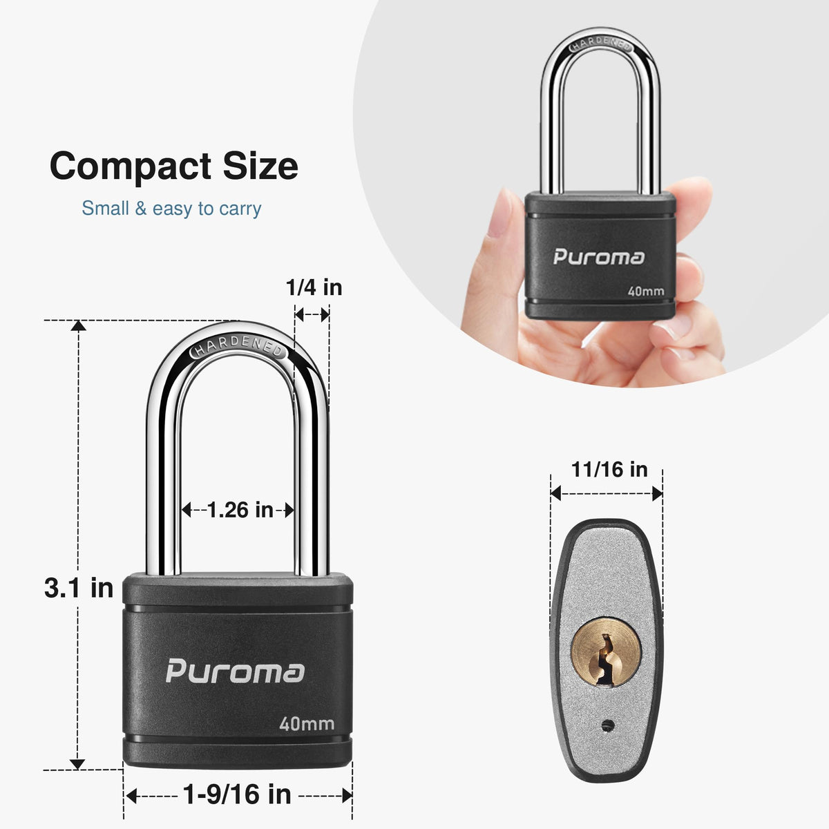 4 Keyed Padlock 6 Keys Alike 40mm A58843