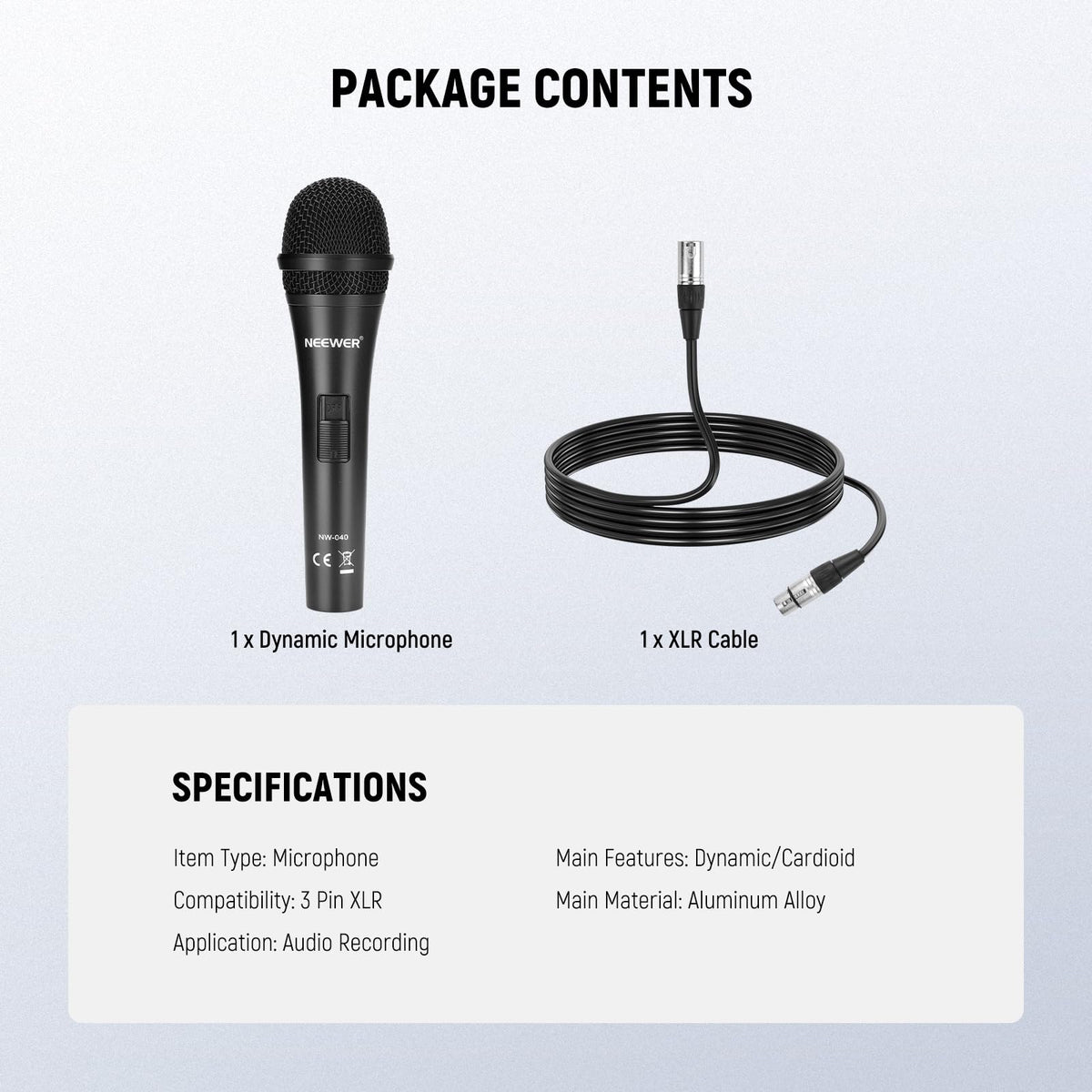 Cardioid Dynamic Microphone with XLR Cable J473067