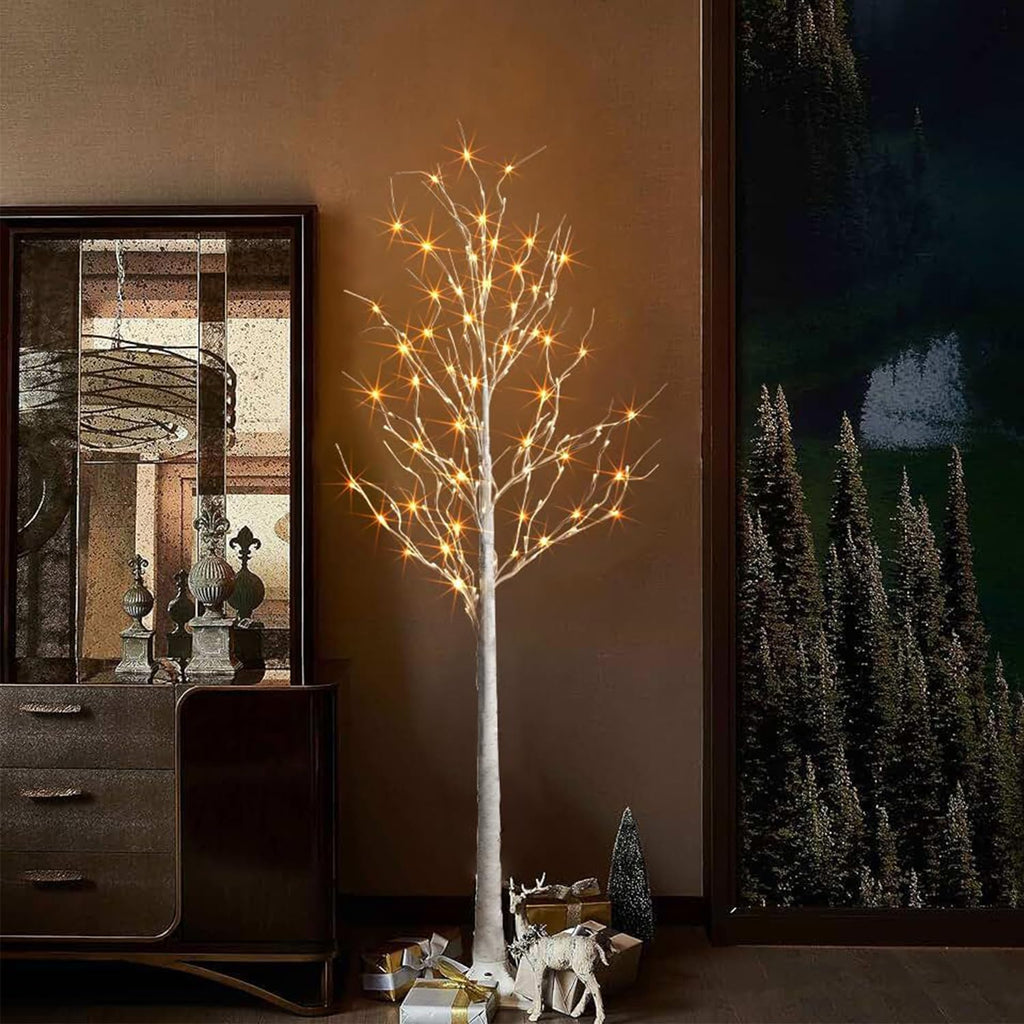 Set of 3 Birch Tree Lights with Timer Function Q317