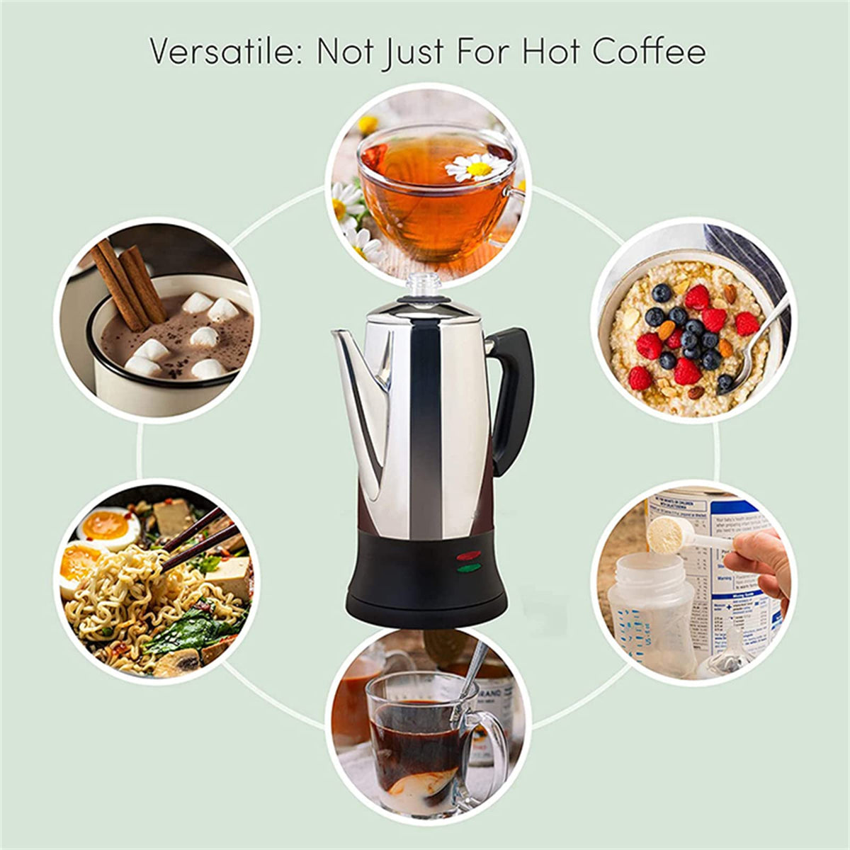 Electric Percolator Coffee Pot Stainless Steel 12 Cup A834010