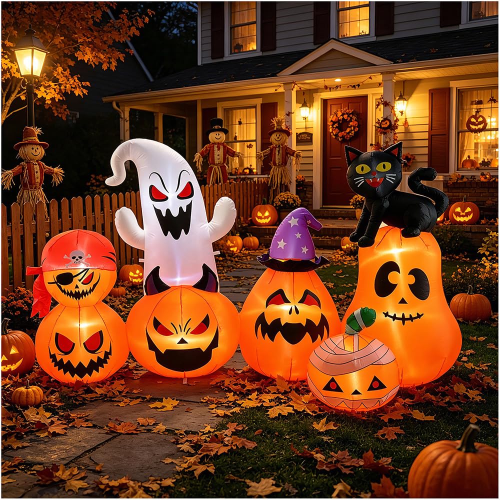 8 FT Inflatable Pumpkin Patch Yard Décor Y1406