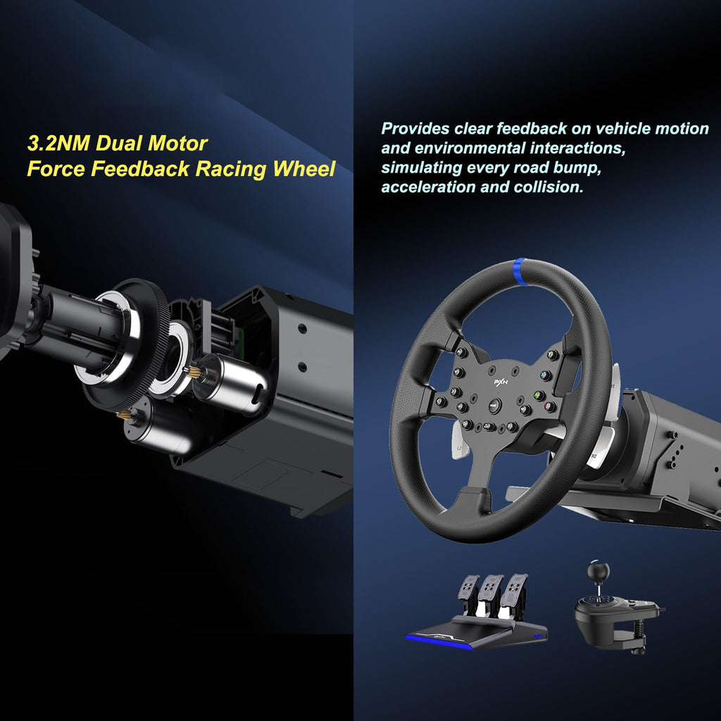Force Feedback PC Racing Wheel J98857