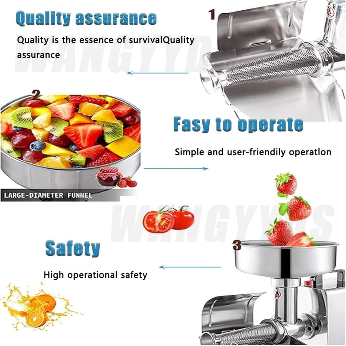 450W Electric Tomato Strainer Stainless Steel G558
