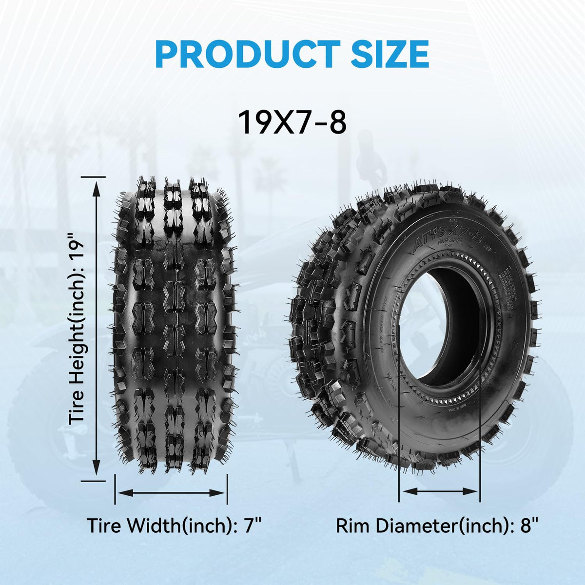 19x7-8 Mini Bike Tire Tubeless C2433