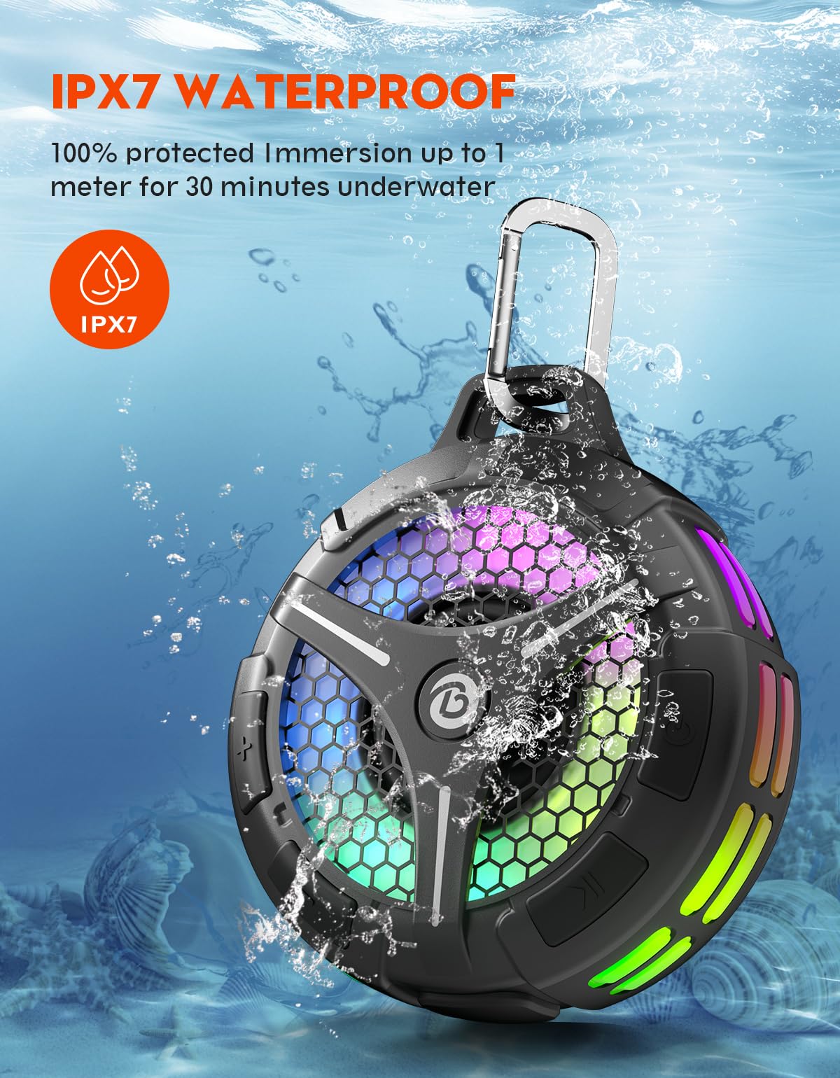 Waterproof Bluetooth Shower Speaker with Suction Cup S366