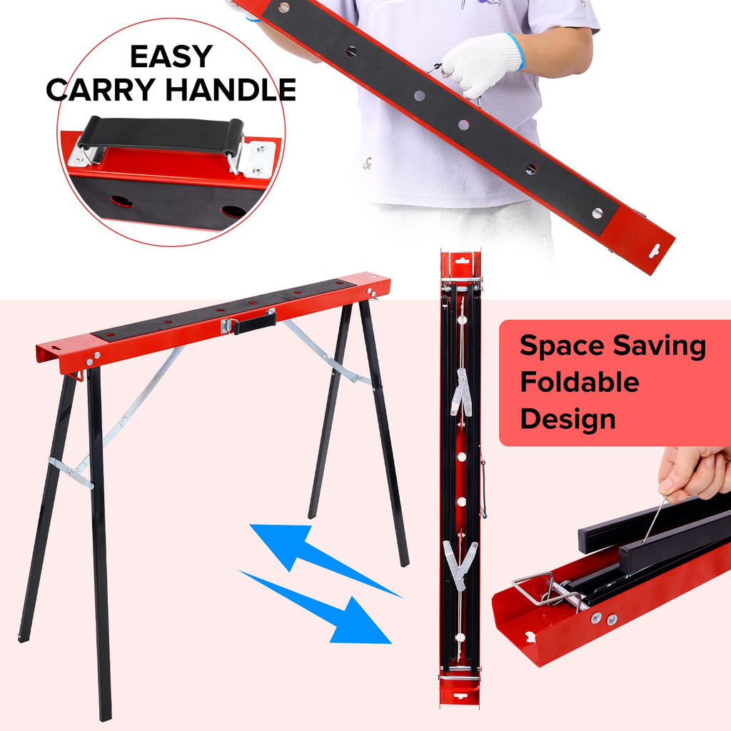 Heavy Duty 2-Pack Folding Sawhorse D796