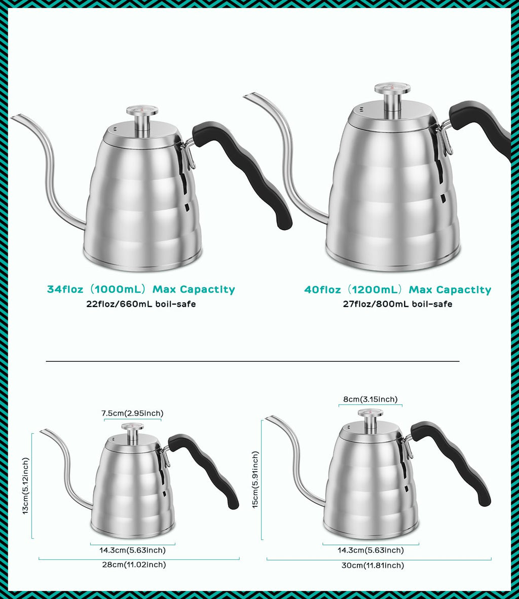 40oz Stainless Steel Gooseneck Kettle and 14oz Pour Over Coffee Maker Z51054