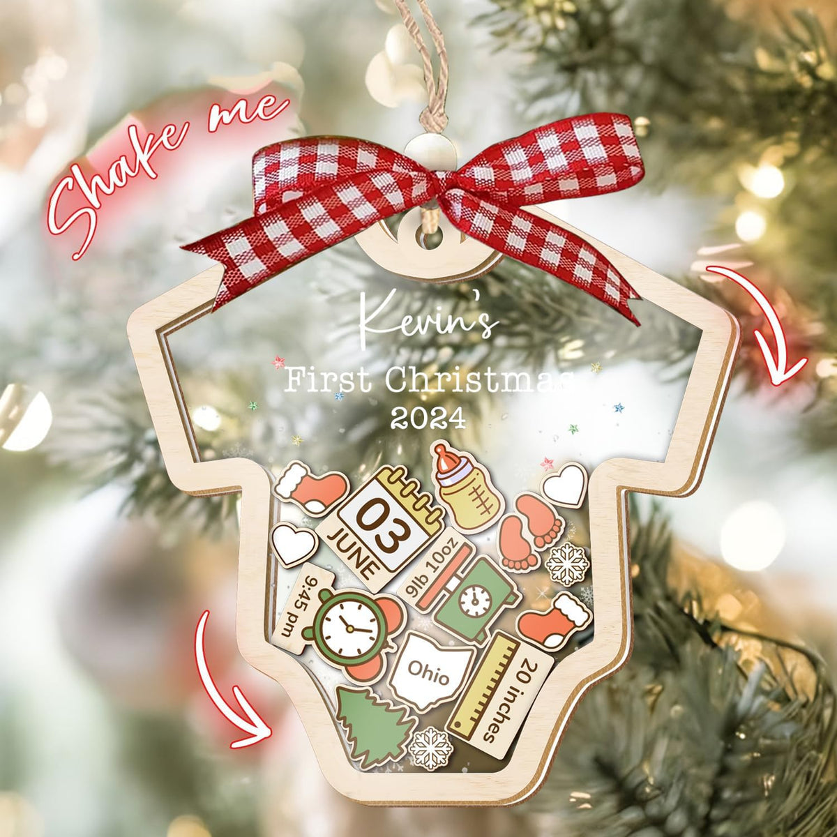 Baby's First Christmas Ornament 2026 Acrylic Wooden 5" P281293