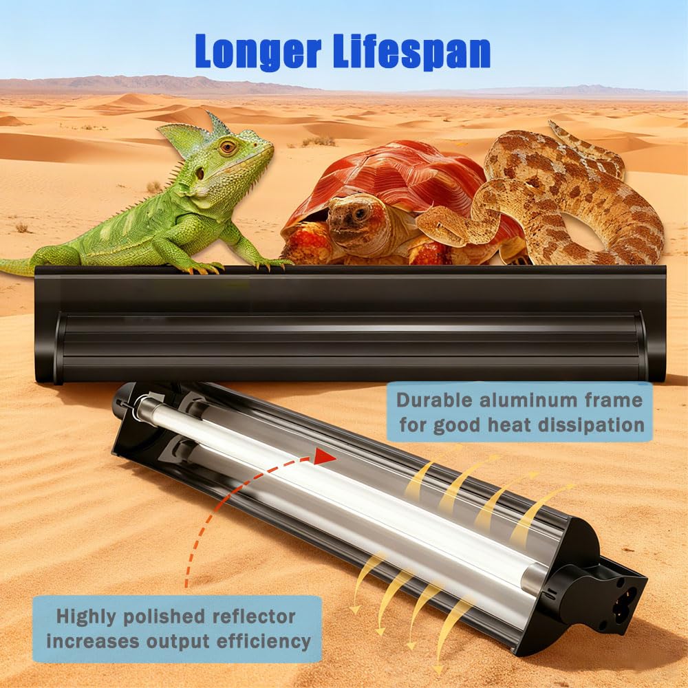 15W T8 UVB 10.0 Reptile Light Fixture Combo Kit D33458