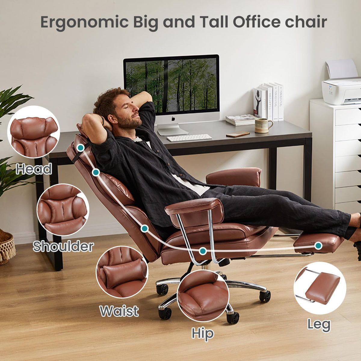 Big and Tall Executive Chair with Foot Rest R966