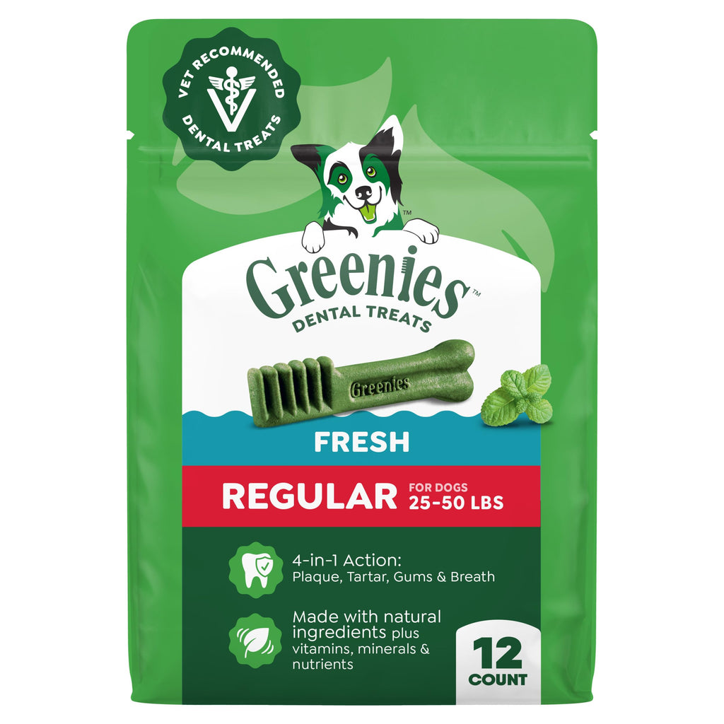 Natural Dental Dog Treats Fresh Mint Flavor 12 Count S9949