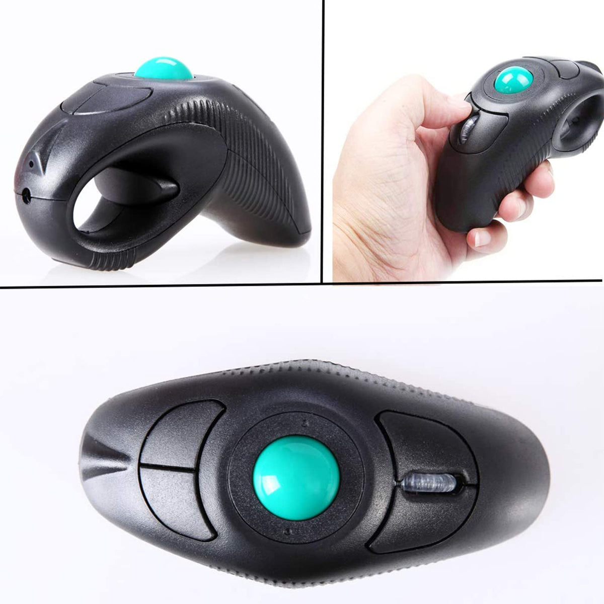 Wireless 2.4G USB Ergonomic Trackball Handheld Finger Mouse E950