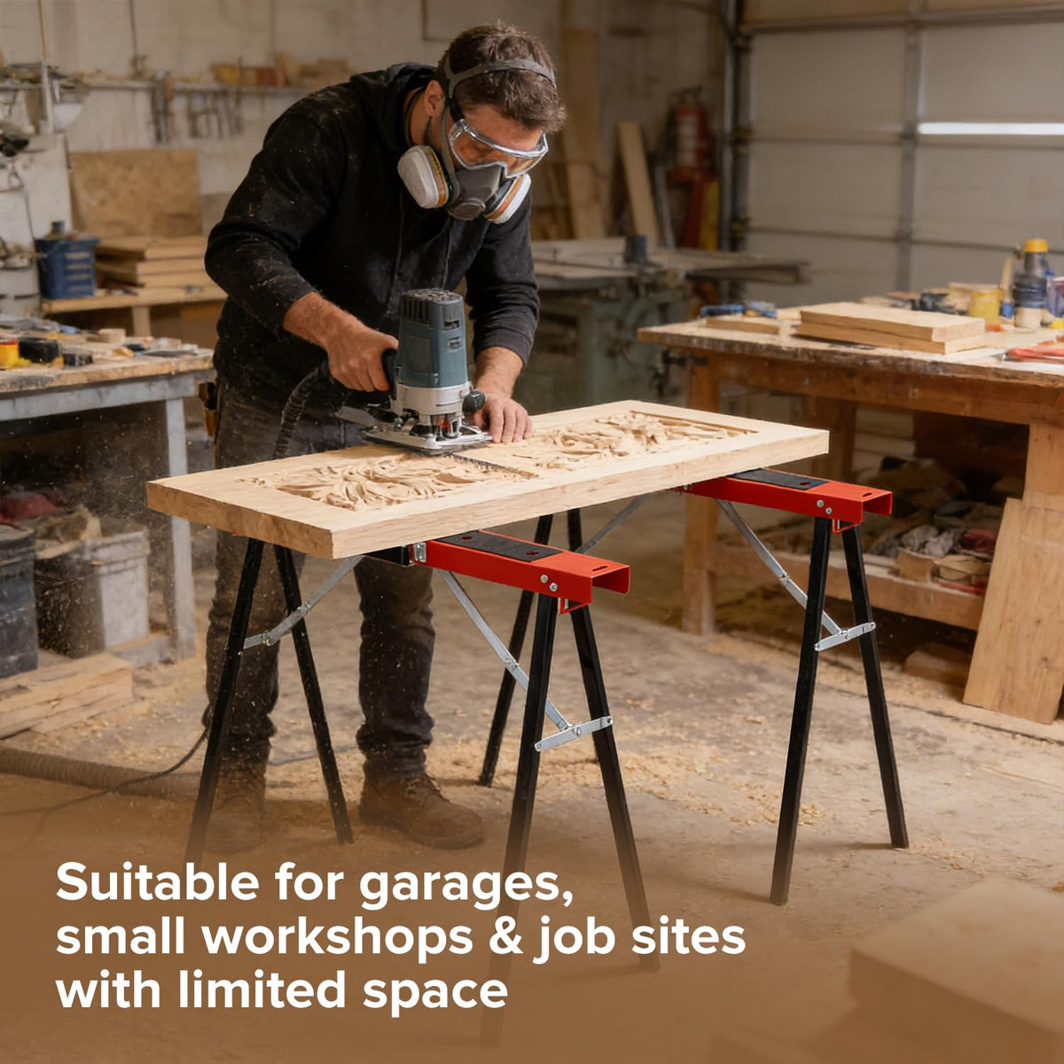 Heavy Duty 2-Pack Folding Sawhorse D796