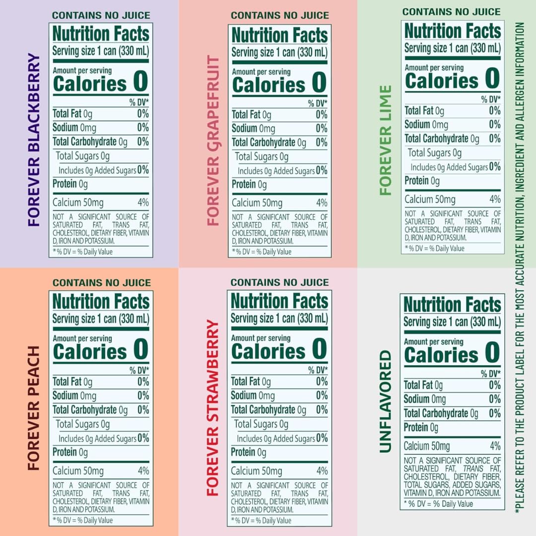 Flavored Sparkling Water 6 Flavor Variety Pack 18 Count P743955