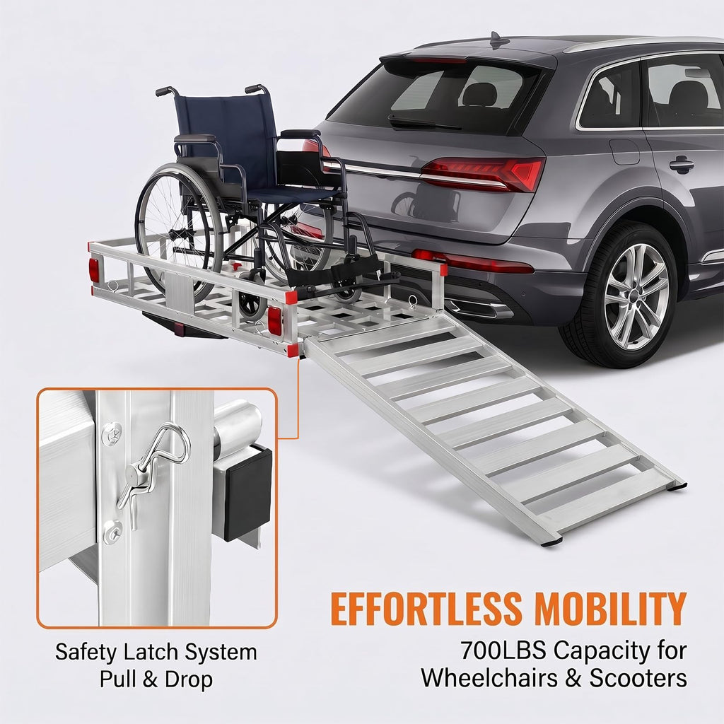 700 lbs Hitch Cargo Carrier with Folding Ramp Q745