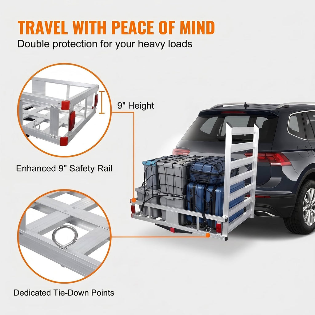 700 lbs Hitch Cargo Carrier with Folding Ramp Q745