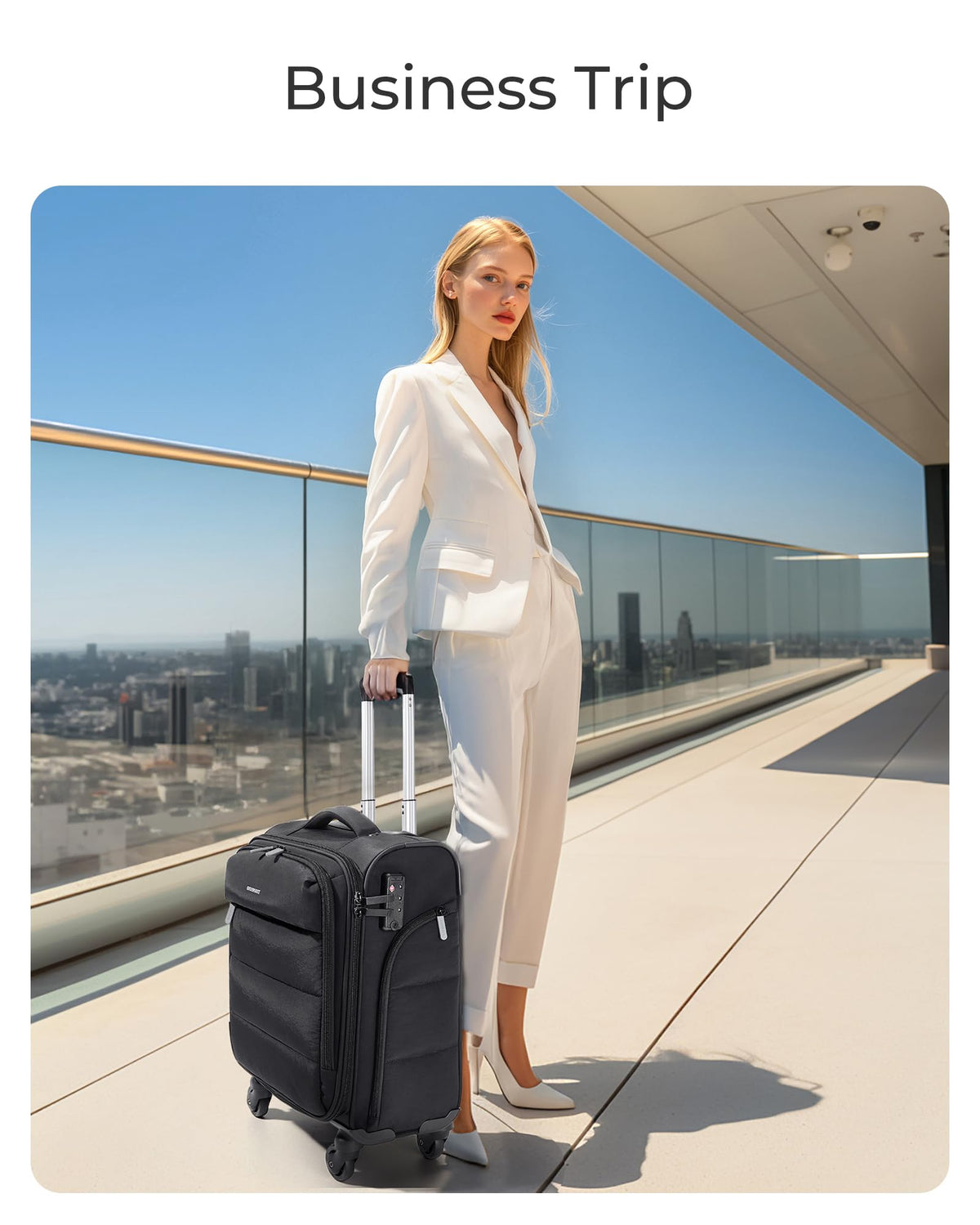 Black Softside Underseat Suitcase with Wheels Z79752