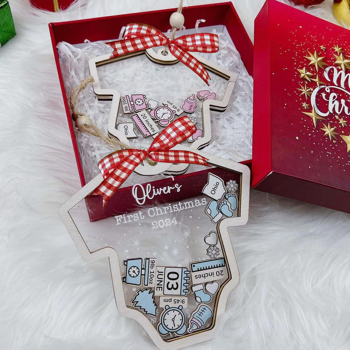 Baby's First Christmas Ornament 2026 Acrylic Wooden 5" P281293