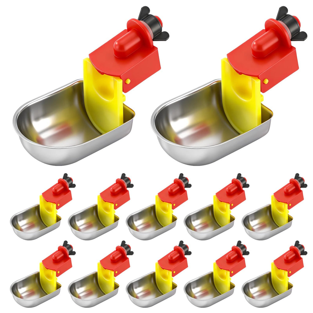 12 Pcs Stainless Self-Filling Chicken Water Cups J1163