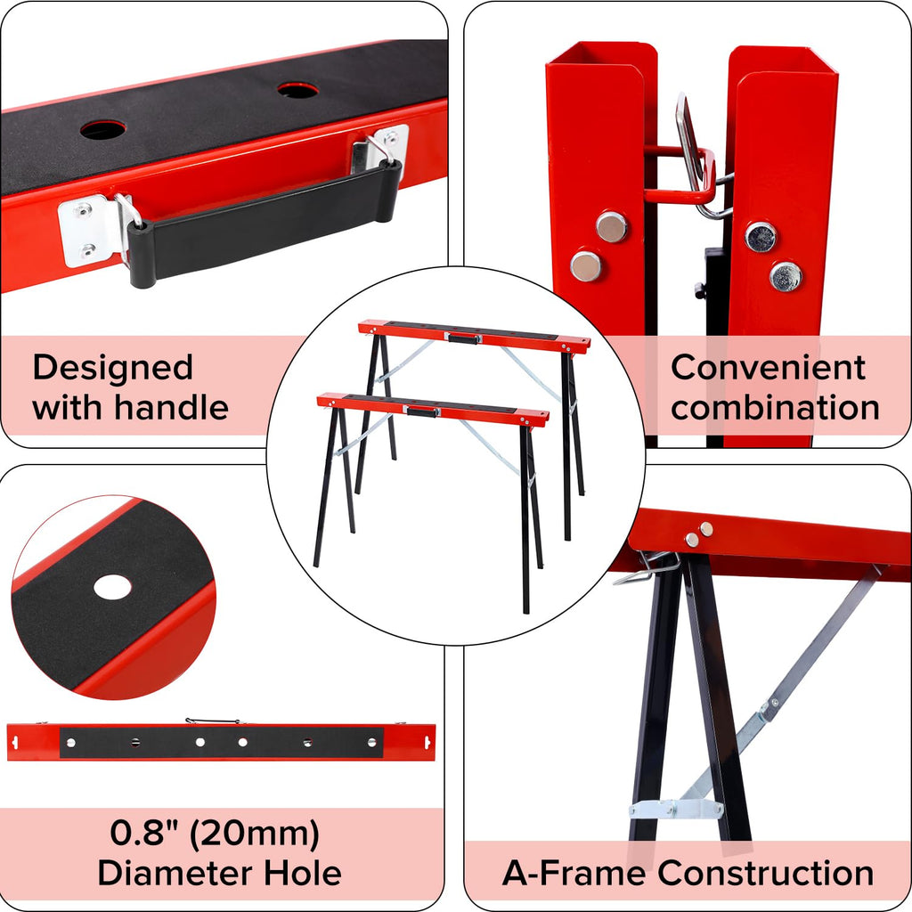 Heavy Duty 2-Pack Folding Sawhorse D796