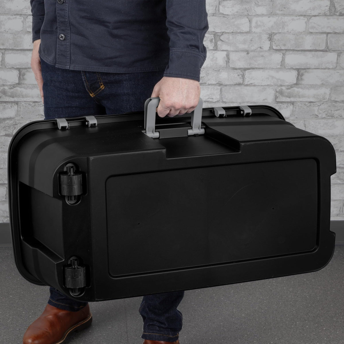 22 Gal Black Plastic Wheeled Footlocker K623