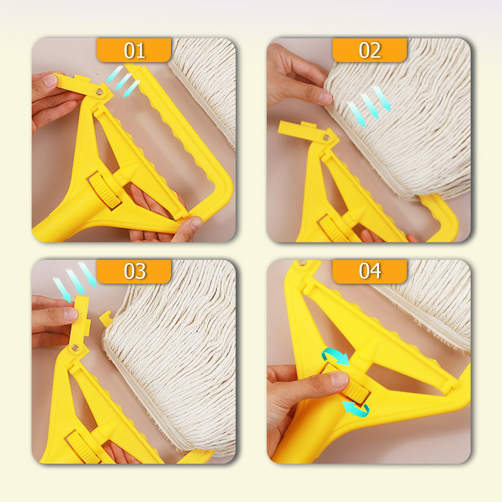 33 Qt Mop Bucket with Side-Press Wringer and Cotton Mop J8747