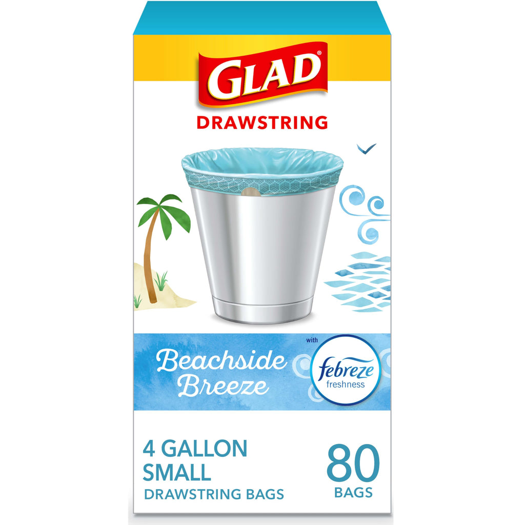 Small 4 Gallon Drawstring Trash Bags 80 Count U9714