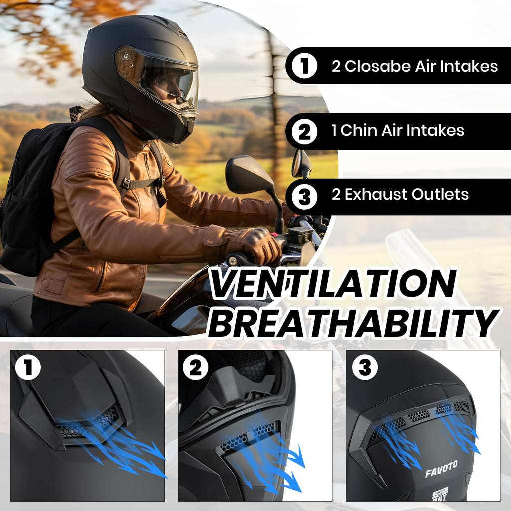 Modular Flip Up Motorcycle Helmet with Dual Visor K24347